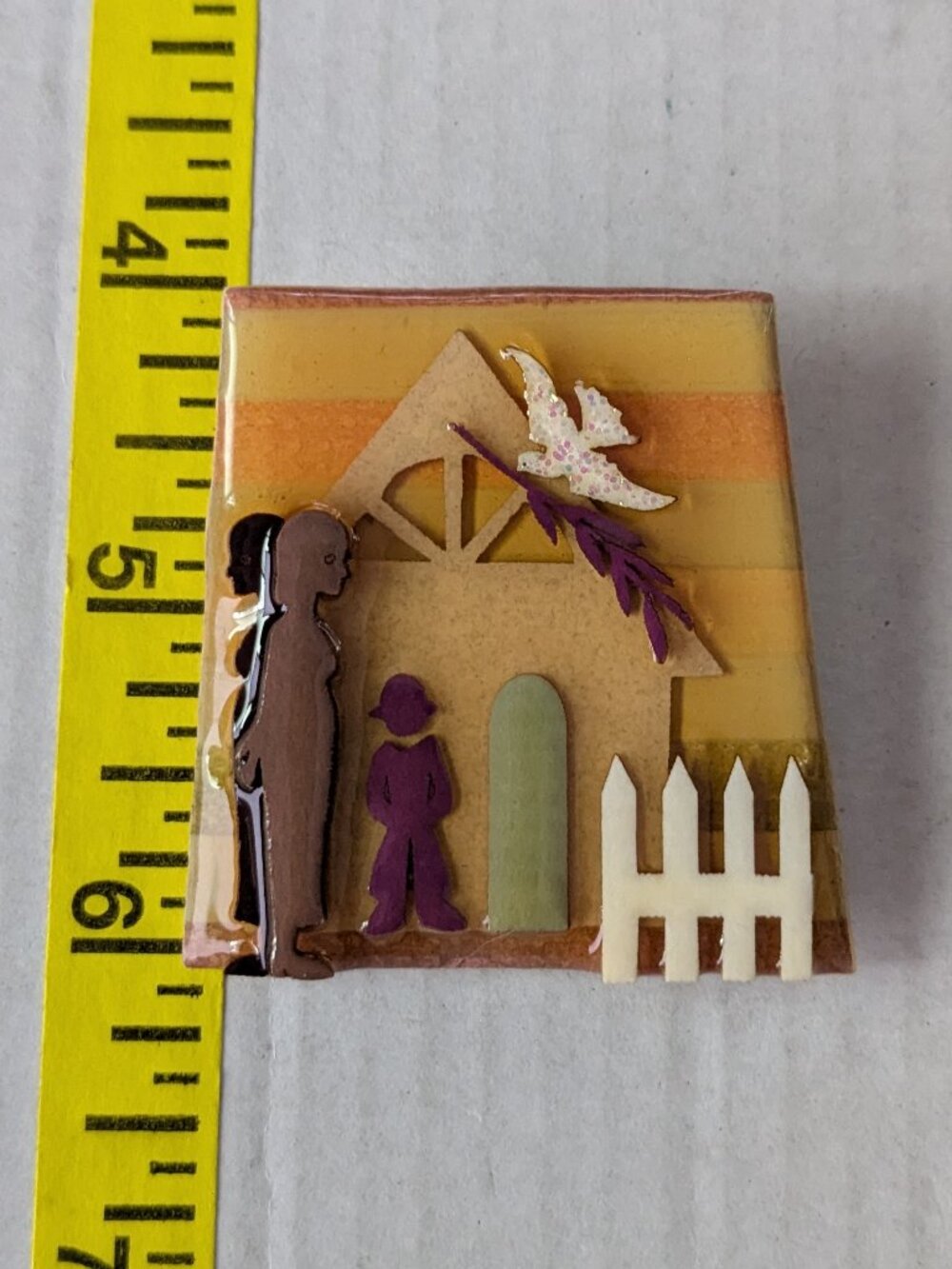 LUCINDA Domestic Violence Dove, Peace, Man, Woman, Child Church Brooch Pin